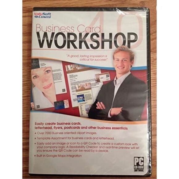 NWT Sealed Vintage VALUSOFT-COSMI Business Card Workshop PC CD ROM Software - Picture 1 of 2